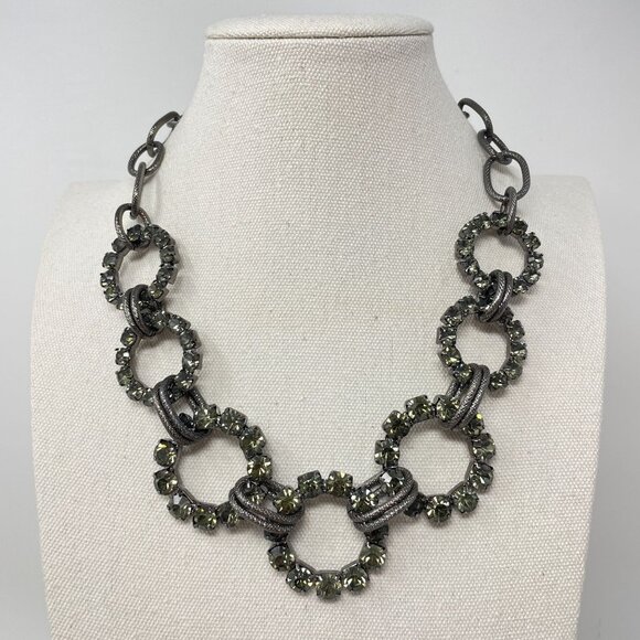 Alfani Rhinestone Necklace Gray Dark Romance Whimsigoth Witchcore Sparkle - Picture 1 of 8